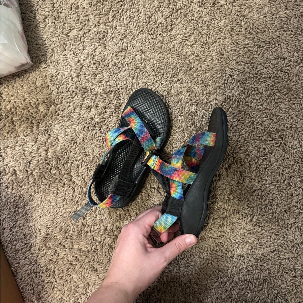 Chacos kids shoes like new tie dye